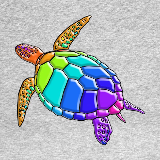 Rainbow Turtle by Nerdpins